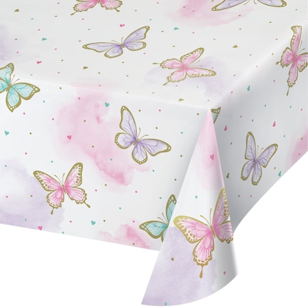 Creative Converting Golden Butterfly Paper Tablecloth, 102"x54", 6PK 354583